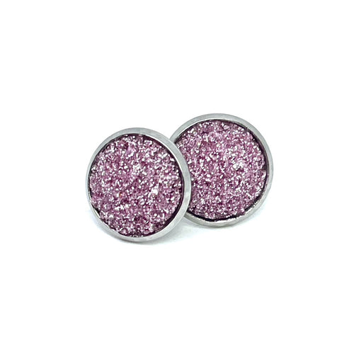 12mm Berry Shimmer Druzy Studs