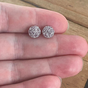 8mm Berry Shimmer Druzy Studs