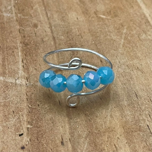 Adjustable Sky Blue Fidget Ring