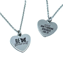 Load image into Gallery viewer, “Be Yourself” Double-Sided Charm Necklace (Stainless Steel)