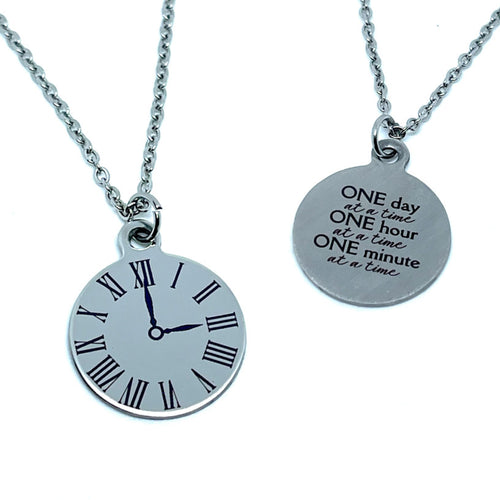 One at a Time Double-Sided Charm Necklace (Stainless Steel)