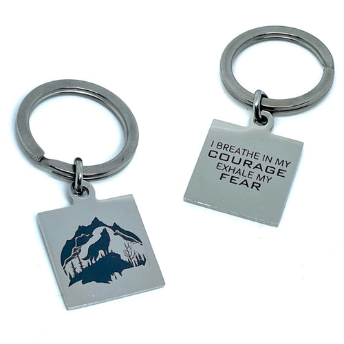 Wolf Courage Double-Sided Keychain