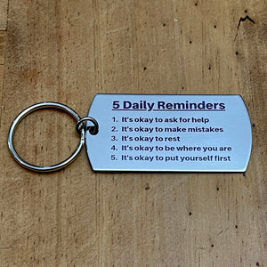 5 Daily Reminders Keychain