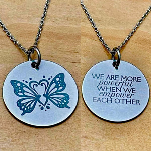 Empowerment Double-Sided Charm Necklace (Stainless Steel)