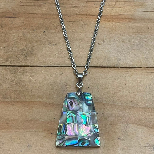 Abalone Shell Boardwalk Necklace (Stainless Steel)