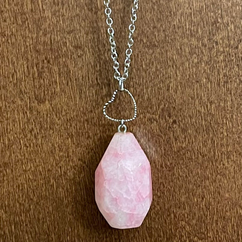 Pink Agate Kyra Necklace (Stainless Steel)