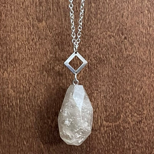 Smoky Quartz Kyra Necklace (Stainless Steel)