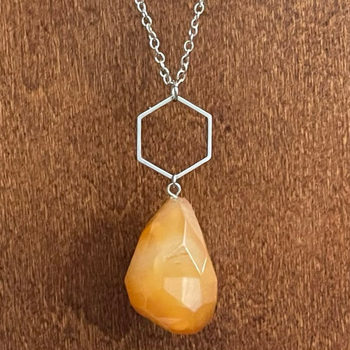 Orange Agate Kyra Necklace (Stainless Steel)