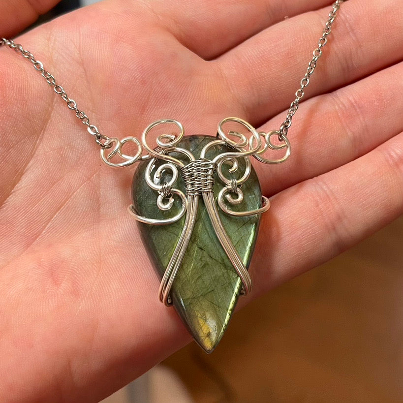 Wire Wrapped Labradorite Masquerade Necklace