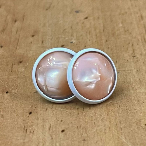 12mm Peaches and Cream Studs (White Copper)
