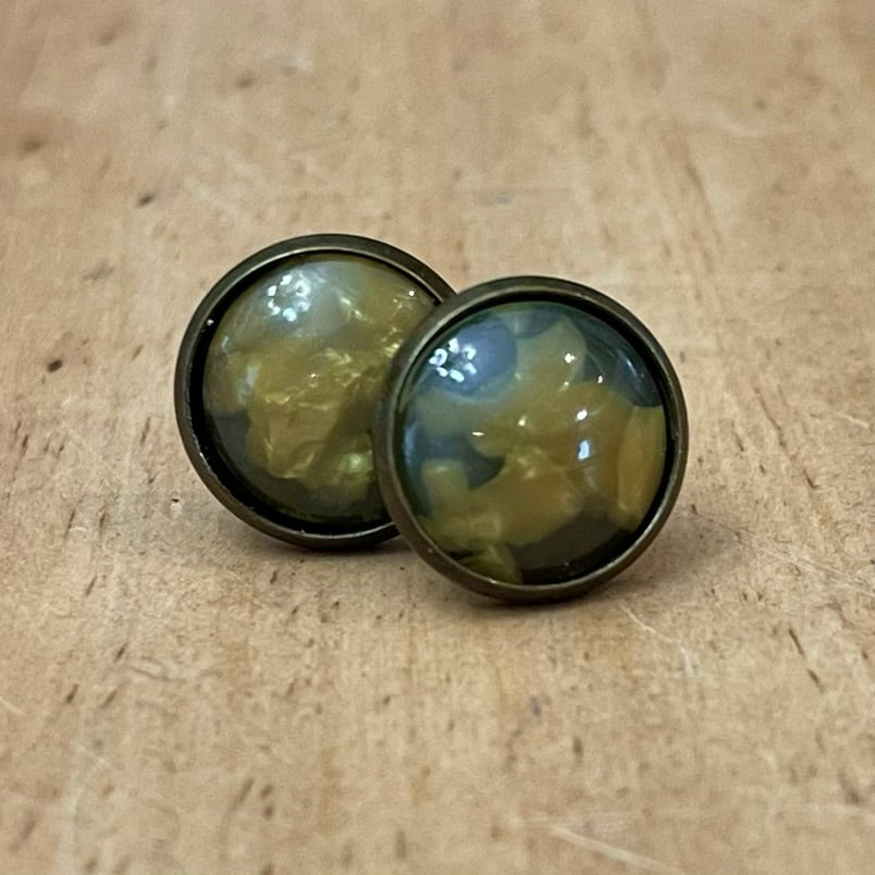 12mm Salted Caramel Studs (Antique Bronze)