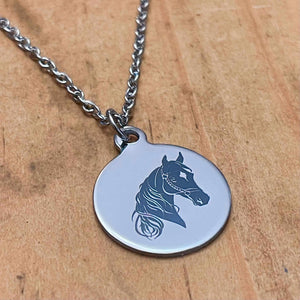 Bella Horse Charm Necklace (Stainless Steel)