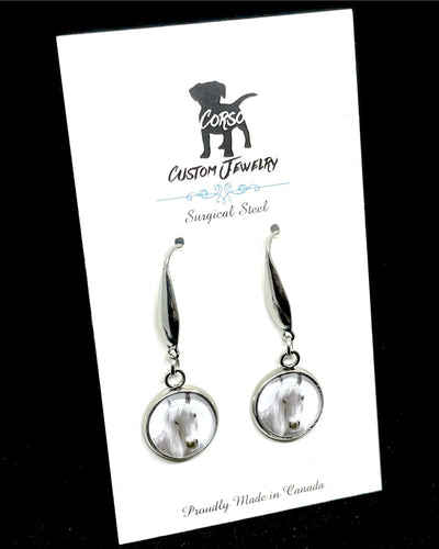 12mm Maxwell Horse Drop Earrings (Surgical Steel)