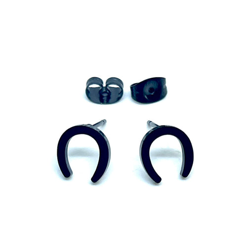 Horseshoe Studs (Black Stainless Steel)