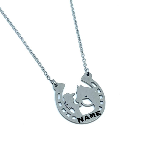 A Girl & her Horse Personalized Necklace (Stainless Steel)