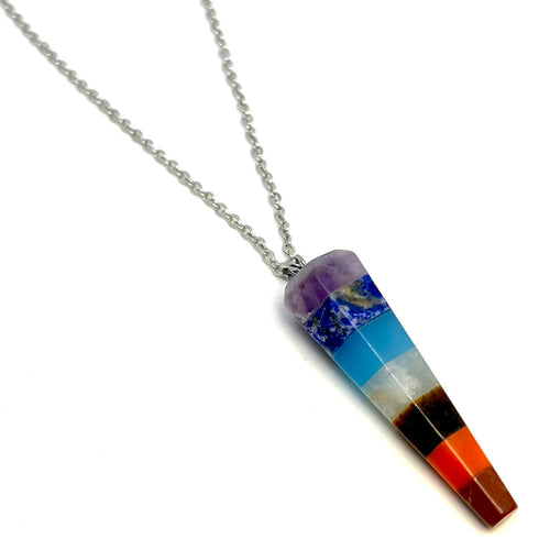 7 Chakra Pendulum Necklace (Stainless Steel)