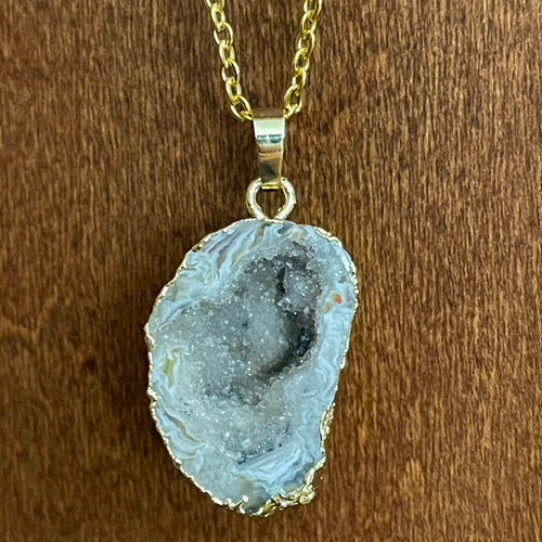 Josie Geode Necklace (Stainless Steel)