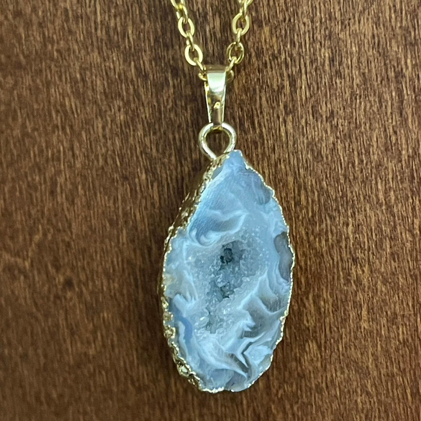 Gemma Geode Necklace (Stainless Steel)