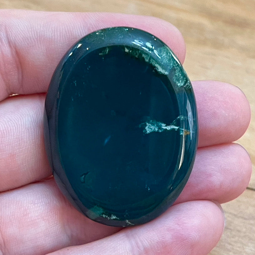 Moss Agate Worry Stone