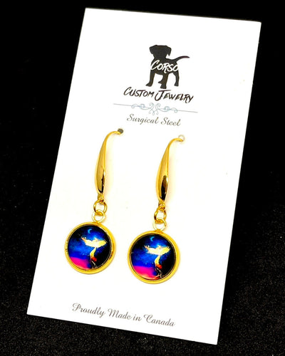 12mm Phoenix Drop Earrings (Gold Surgical Steel)