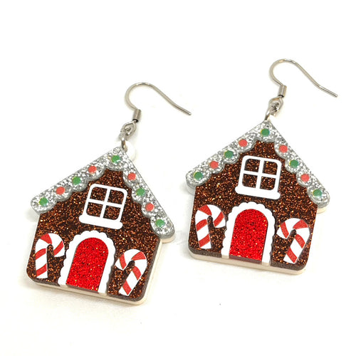 Gingerbread House Drop Earrings