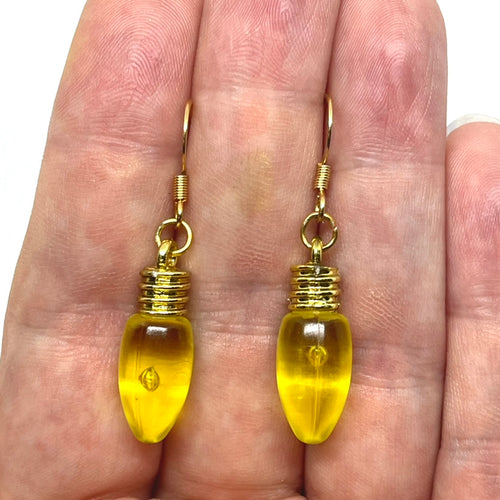 Yellow Christmas Light Drop Earrings