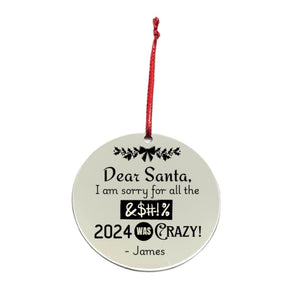 "Dear Santa" Sweary Christmas Ornament