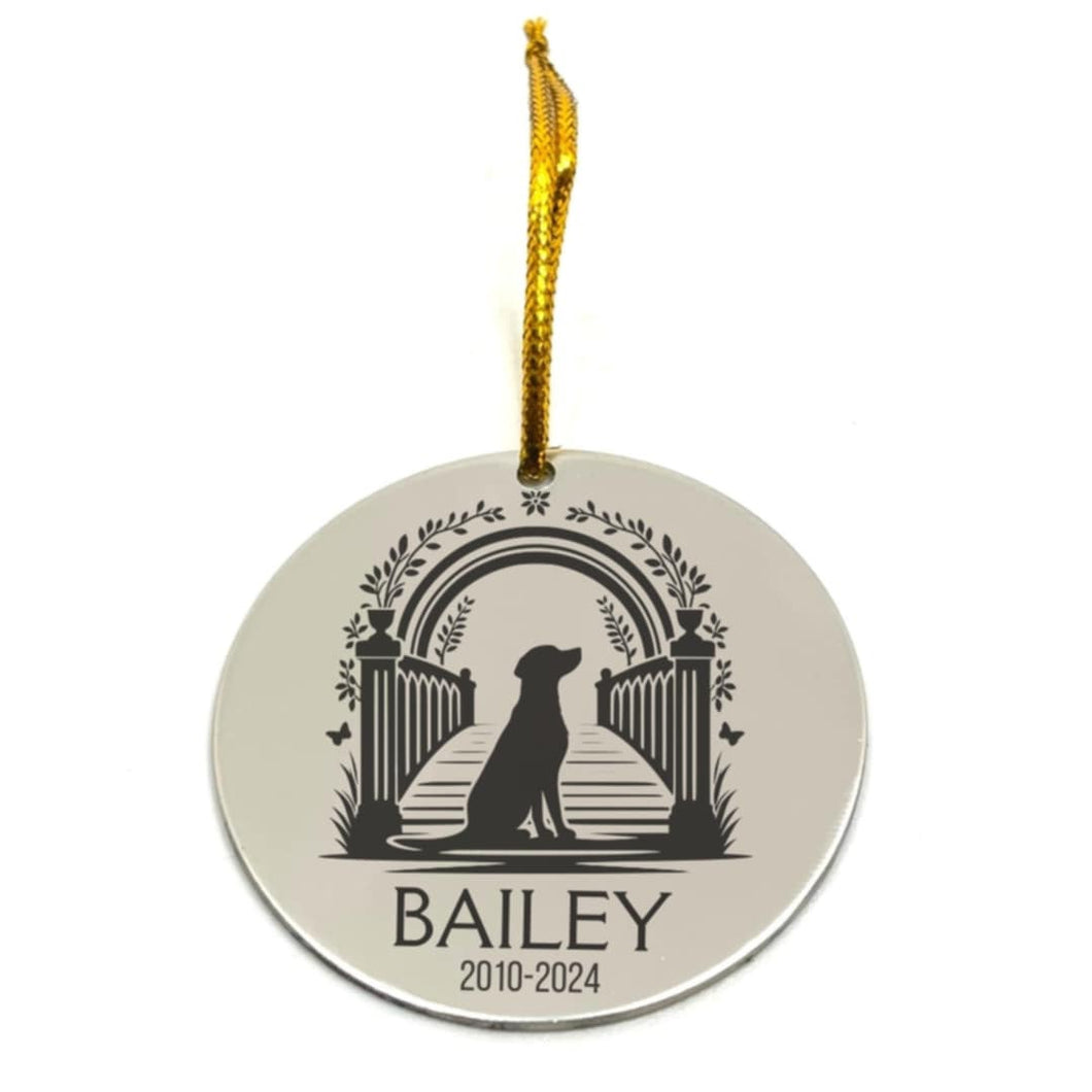 Personalized Rainbow Bridge Dog Memorial Christmas Ornament