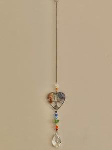 Wire-Wrapped Chakra Heart Sun Catcher