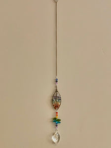 Wire-Wrapped Chakra Leaf Sun Catcher