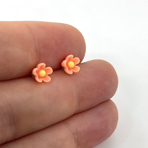 Forget-Me-Not Studs in Coral (Surgical Steel)