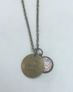 “live laugh love” Necklace (Antique Bronze)