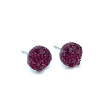 Load image into Gallery viewer, 8mm Merlot Druzy Studs