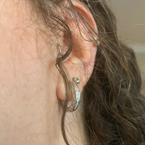 Silver Adira Sleeper Hoop Earrings (Sterling Silver)