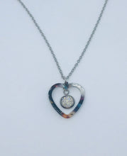 Load image into Gallery viewer, White Druzy Heart Necklace #2 (Stainless Steel)