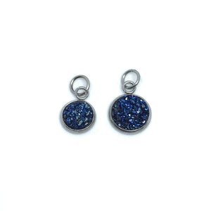 Denim Blue Druzy Charm