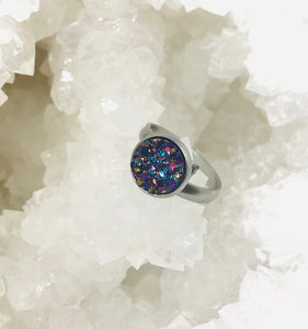 10mm Mystic Druzy Ring (Stainless Steel)