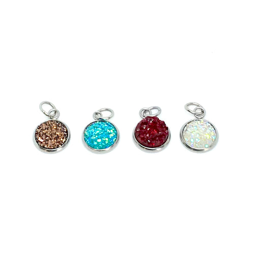 Earth-Water-Fire-Air Druzy Charm Set