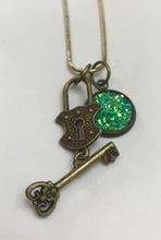 Load image into Gallery viewer, Lock and Key Necklace (Antique Bronze)