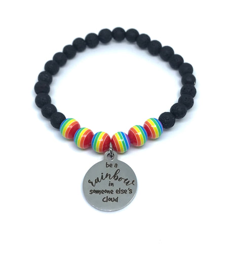 “Be a rainbow in someone else’s cloud” Solid Triple Diffuser Bracelet