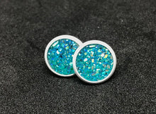 Load image into Gallery viewer, 10mm Lake Blue Druzy Studs