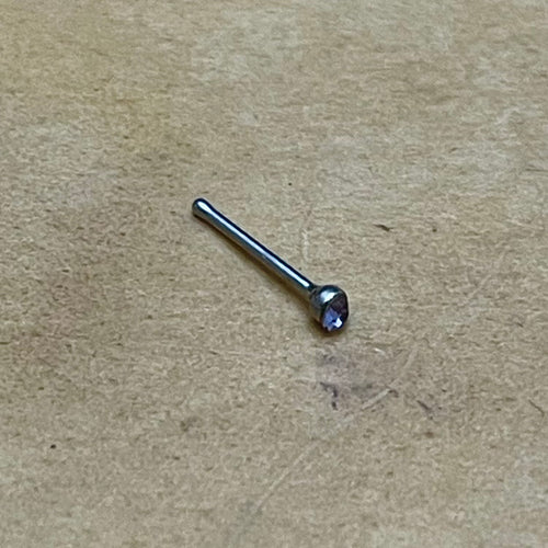 Gunmetal Crystal Nose Stud (Surgical Steel)