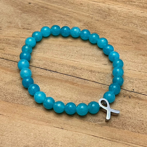 6mm Ovarian Cancer Research Gemstone Bracelet