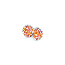 Load image into Gallery viewer, 10mm Orange Creamsicle Druzy Studs