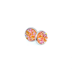 10mm Orange Creamsicle Druzy Studs