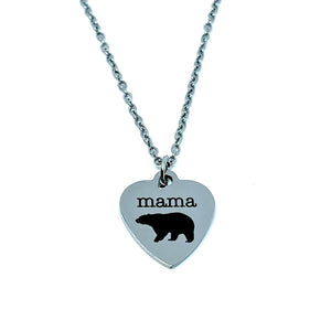 "Mama Bear" Necklace (Stainless Steel)