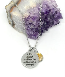 "A great Coach is hard to find and impossible to forget" 3-in-1 Necklace (Stainless Steel)