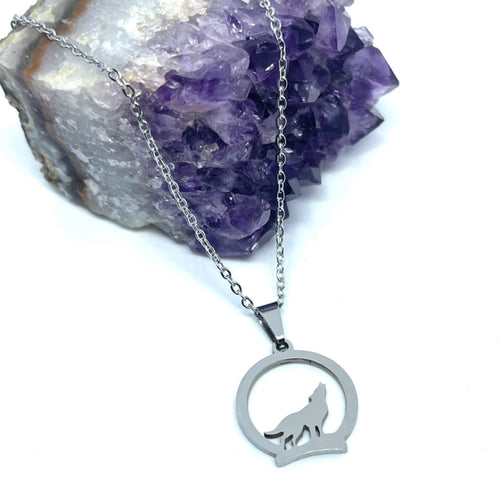 Howling Wolf Necklace (Stainless Steel)