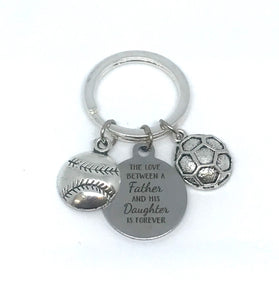 “The Love between a Father and his Daughter is Forever” Keychain (Stainless Steel)