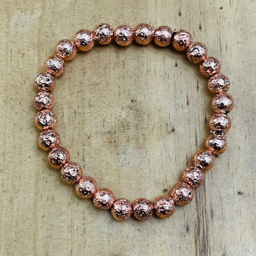 6mm Rose Gold Lava Bracelet